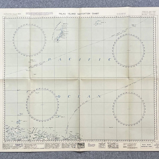RAAF WW2 1944 Palau Island Navigation Chart