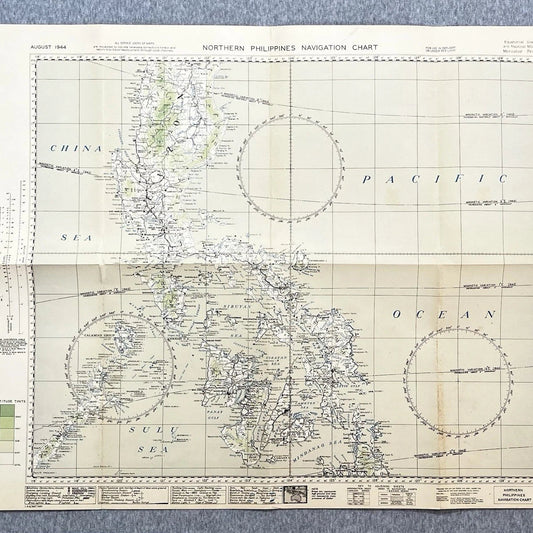 RAAF WW2 1944 Northern Philippines Navigation Chart