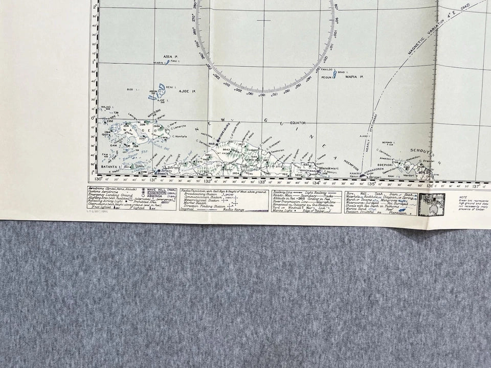 RAAF WW2 1944 Palau Island Navigation Chart