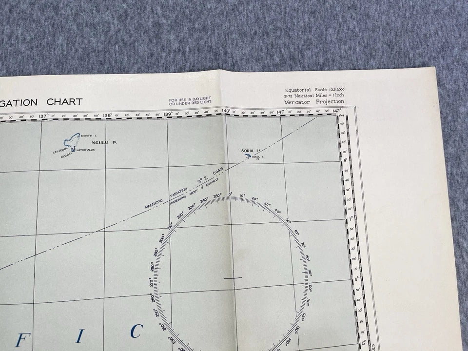 RAAF WW2 1944 Palau Island Navigation Chart